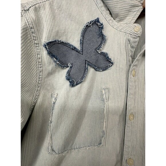 The Scrappy Camper Womens Button Shirt Sz M Upcycled Quilted Daisy Floral Boho - Picture 4 of 14